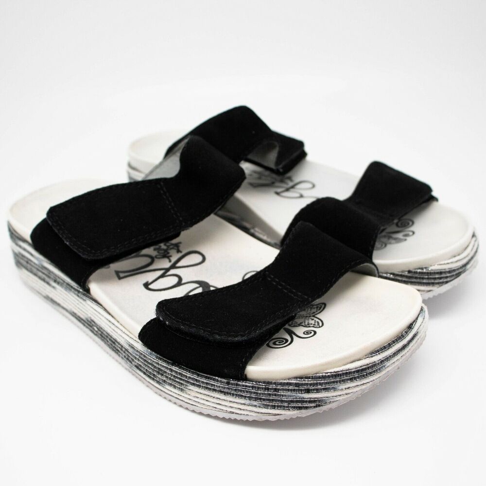 Alegria PGlite Mixie Black White Adjustable Sandals SIZE 37